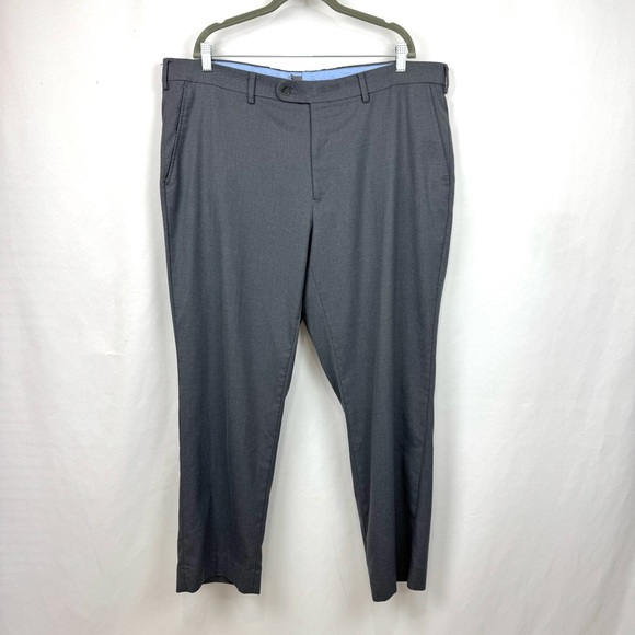Jack Victor JV Reflex Flex Stretch Grey Crew Pants Flat Front Slacks Men's 42x29 - Picture 1 of 12